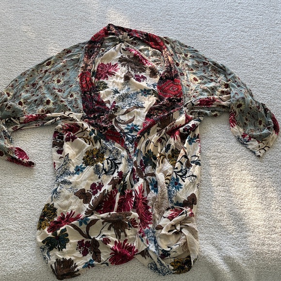 UMGEE Floral Patchwork Kimono Kaftan Open Duster S/M Multicolored - Picture 8 of 8